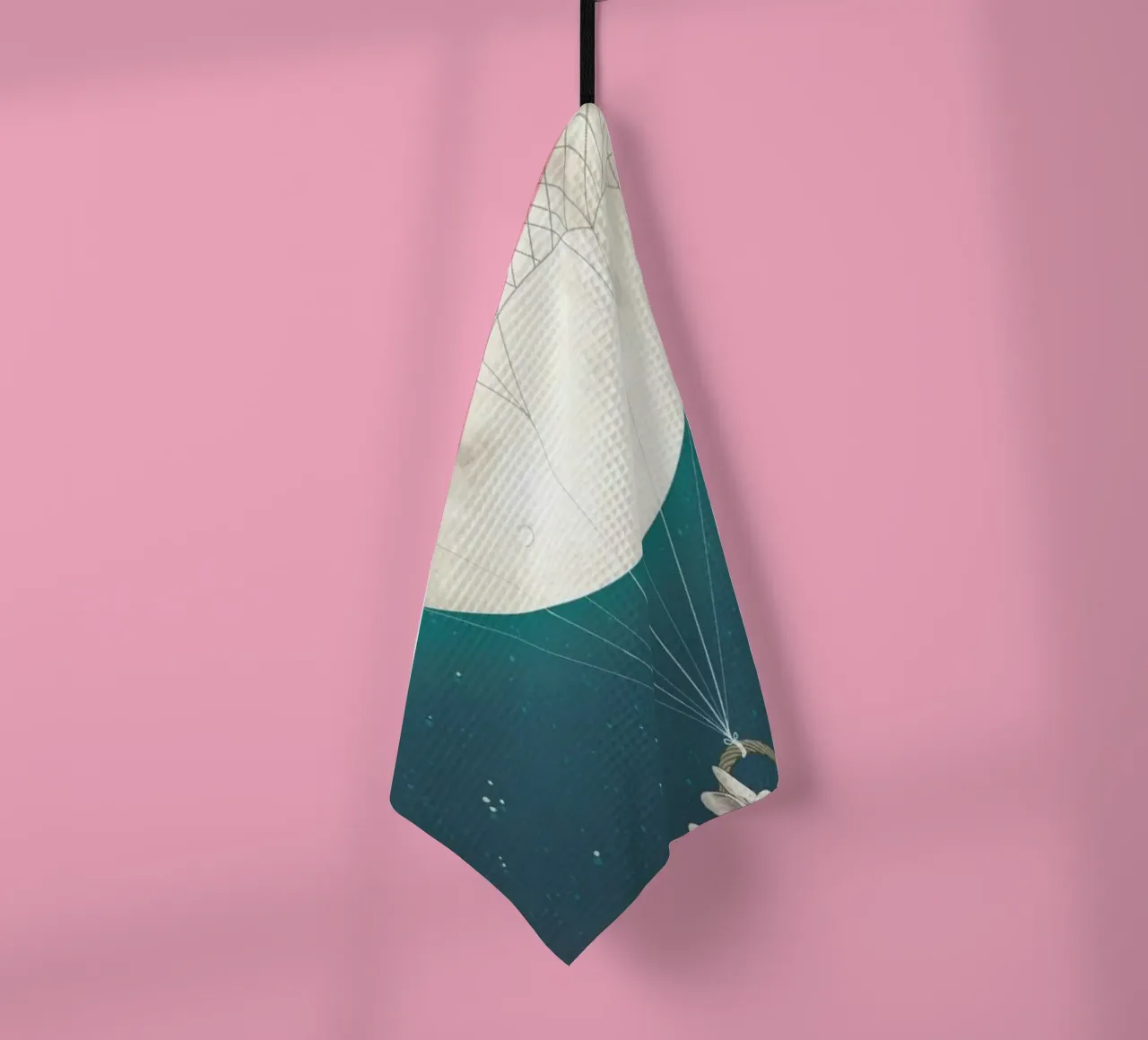 Moon Bunnies tea towel by Laura Graves