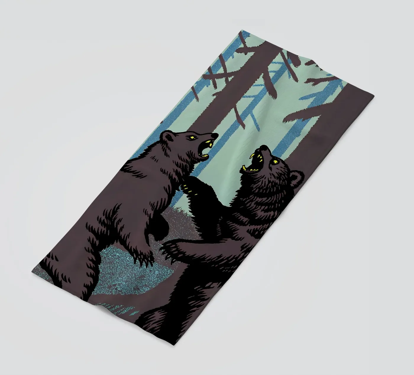 Bear Fighting beach towel by SOUL SHOP
