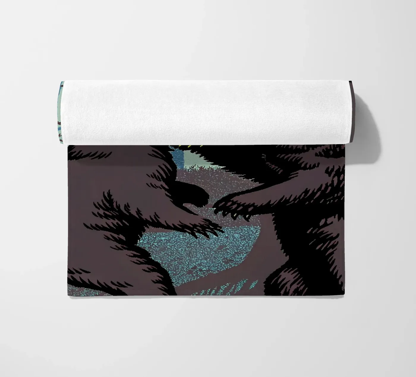 Bear Fighting beach towel by SOUL SHOP