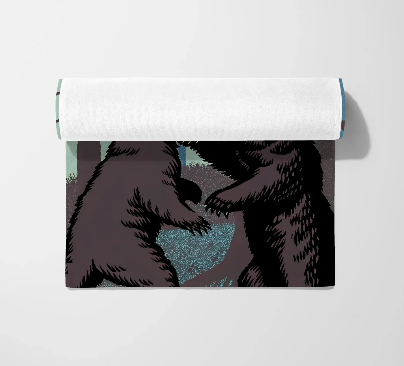 Bear Fighting beach towel by SOUL SHOP