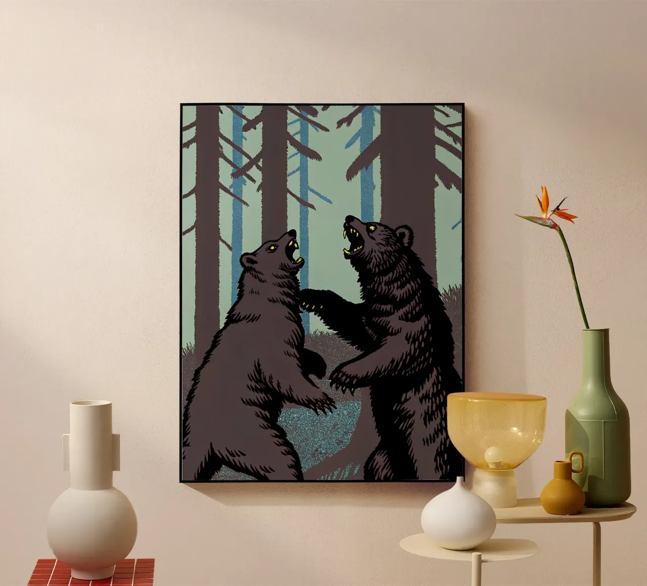 Bärenkampf Acryl-Glas von SOUL SHOP