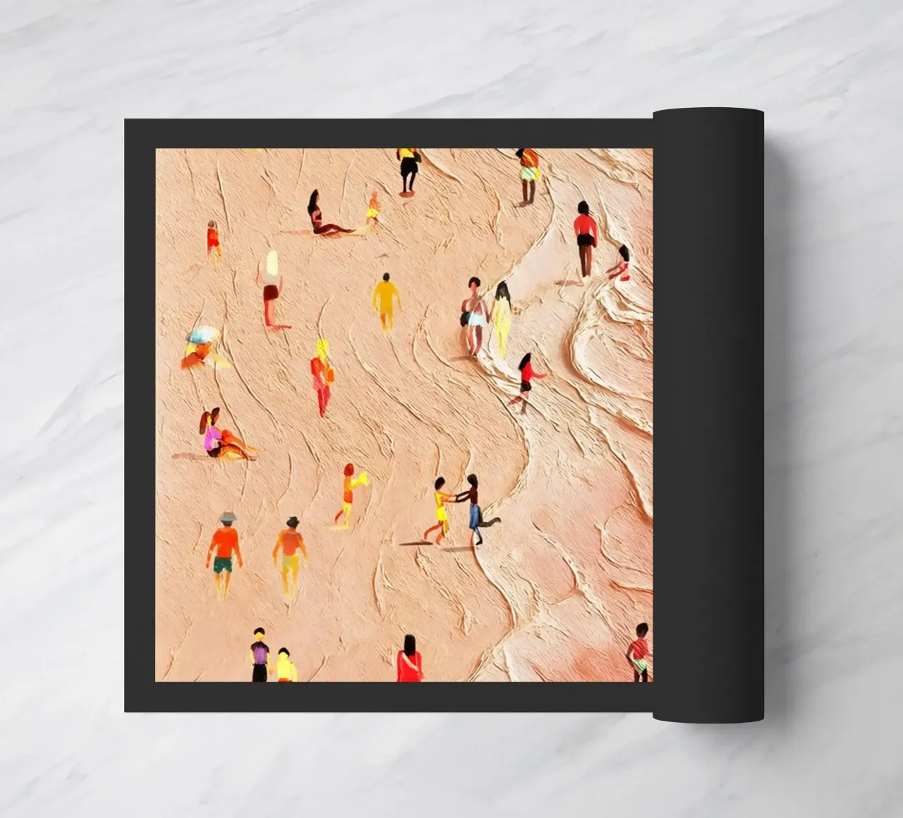 Waves and life 2: Impressionist beach landscape doormat by Kunst und Kontrast