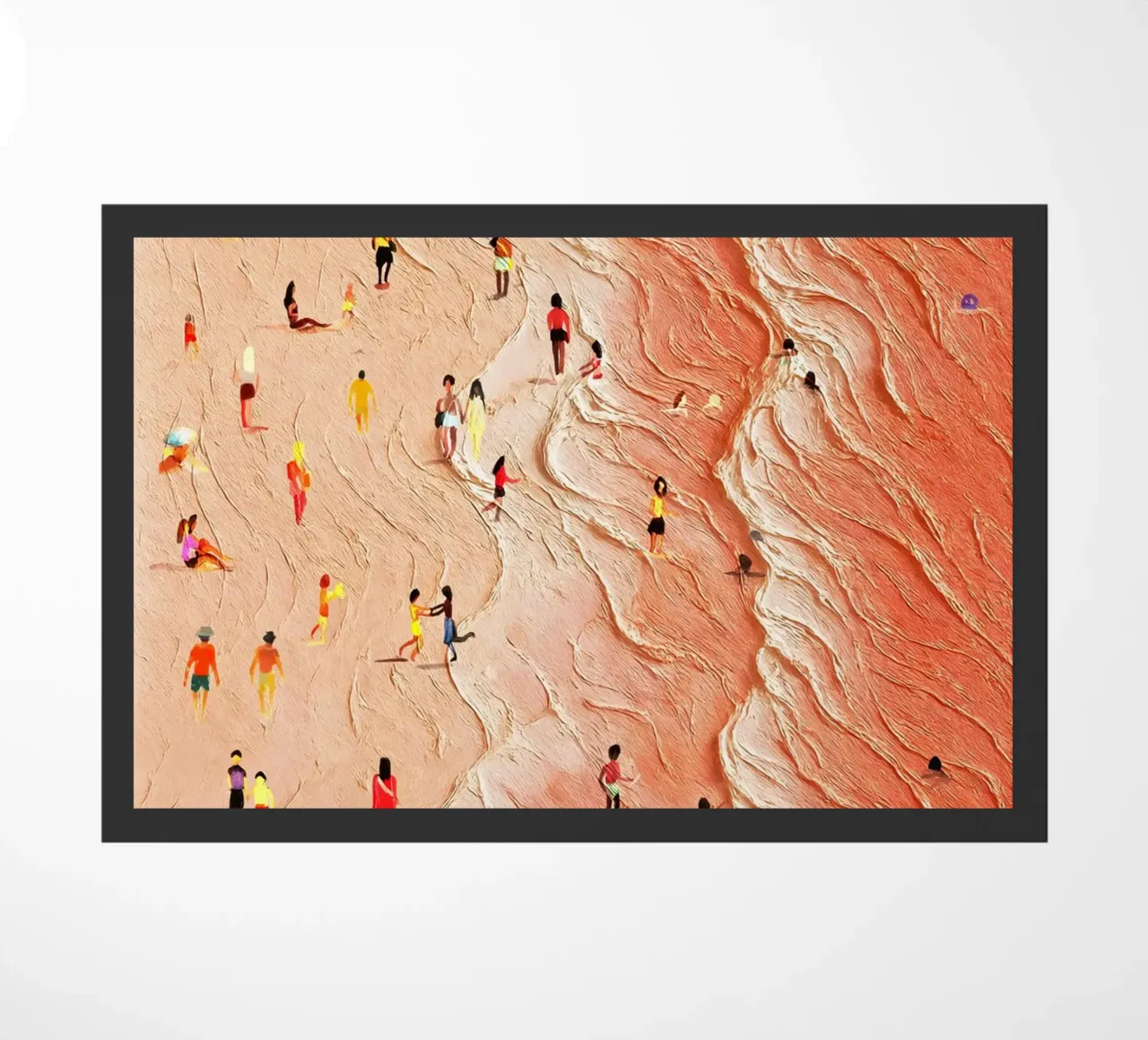 Waves and life 2: Impressionist beach landscape doormat by Kunst und Kontrast