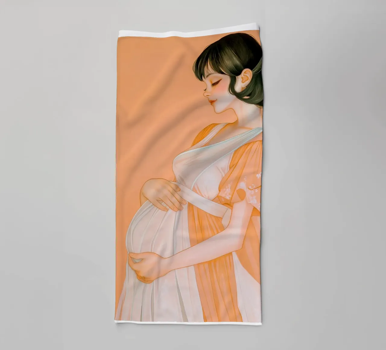 Pregnancy in orange towel by Synthaira
