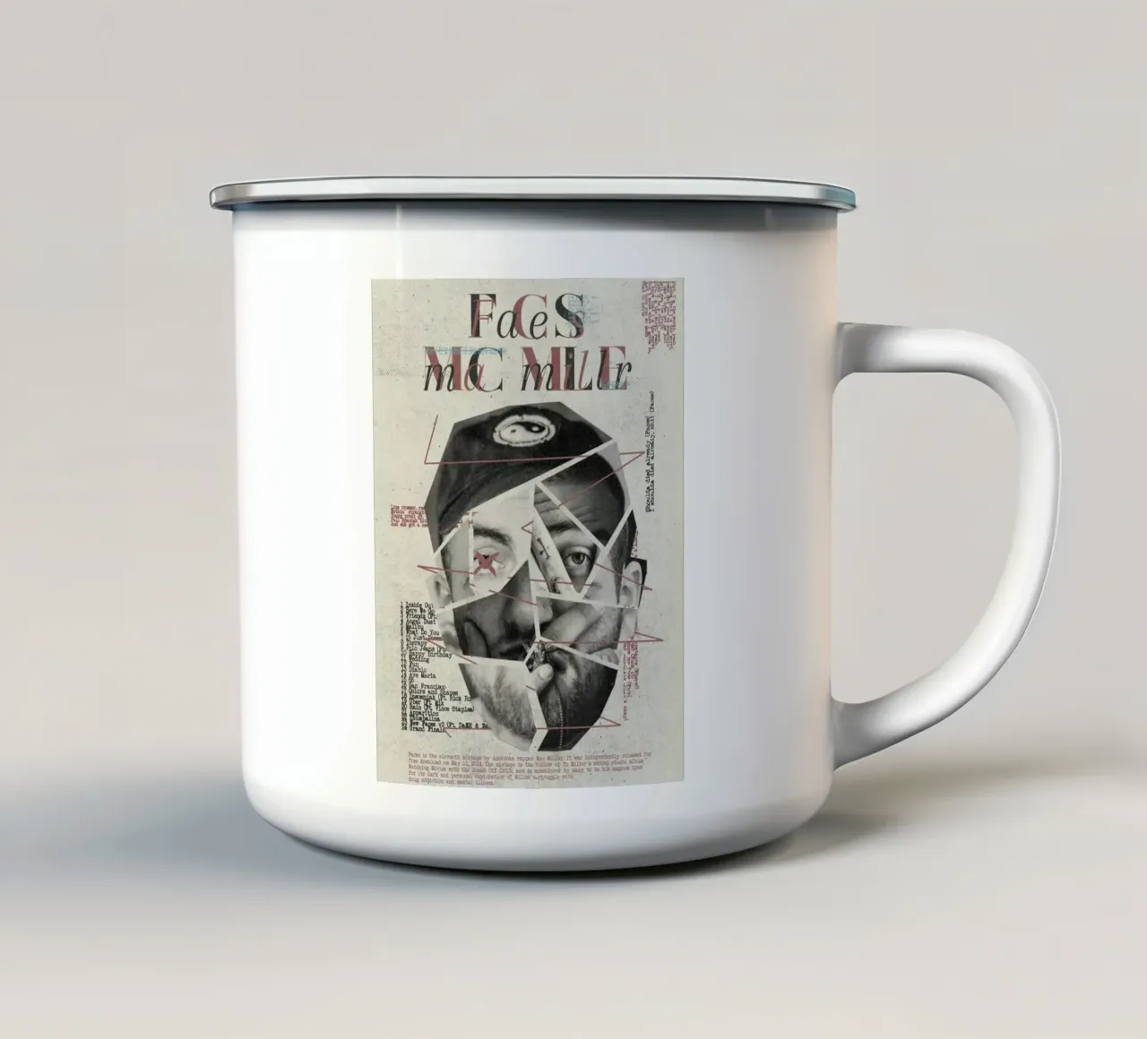 una mente piena di melodie tazza in smalto da bkow