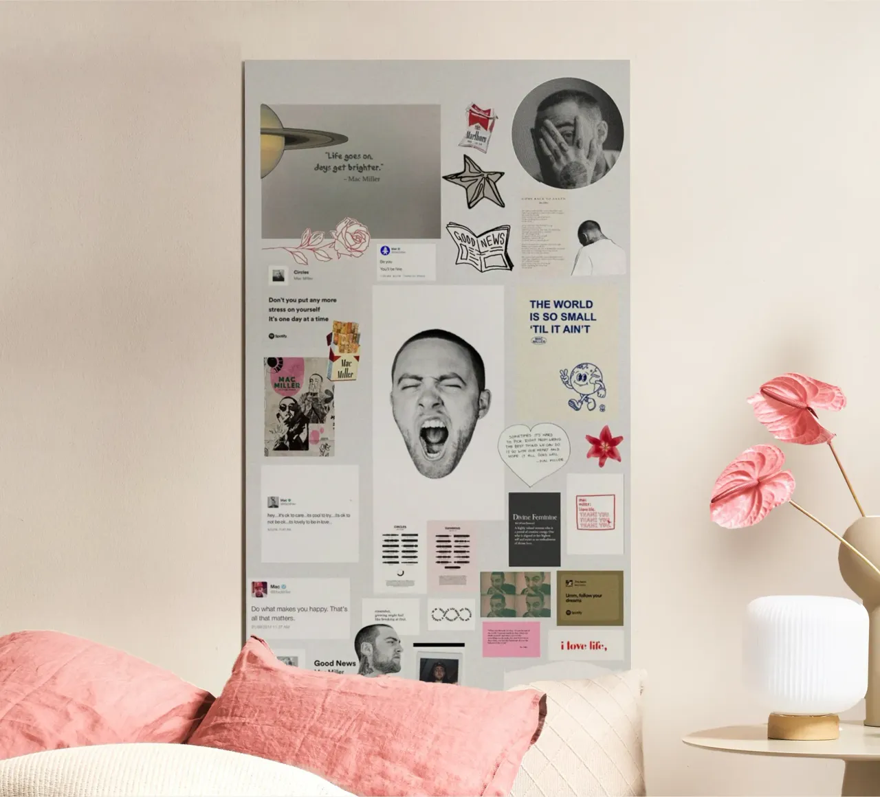 hip hop con bordi morbidi poster con telaio in legno da bkow