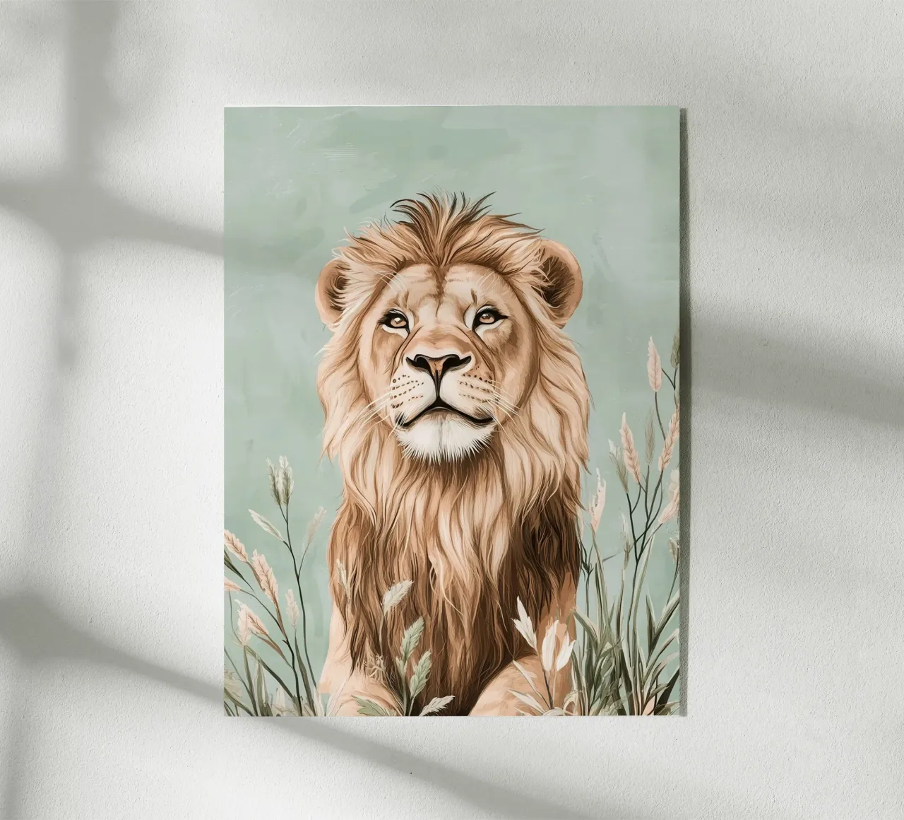 Lion majestueux dans un souffle de verdure acrylic glass by Moodwall