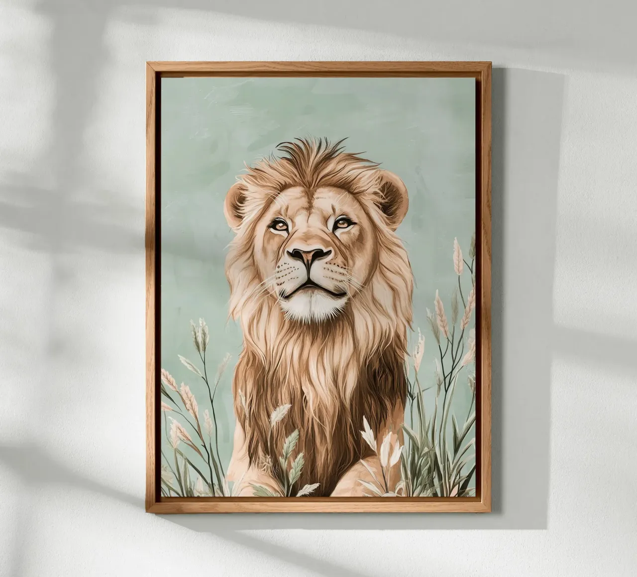 Lion majestueux dans un souffle de verdure alu-dibond by Moodwall