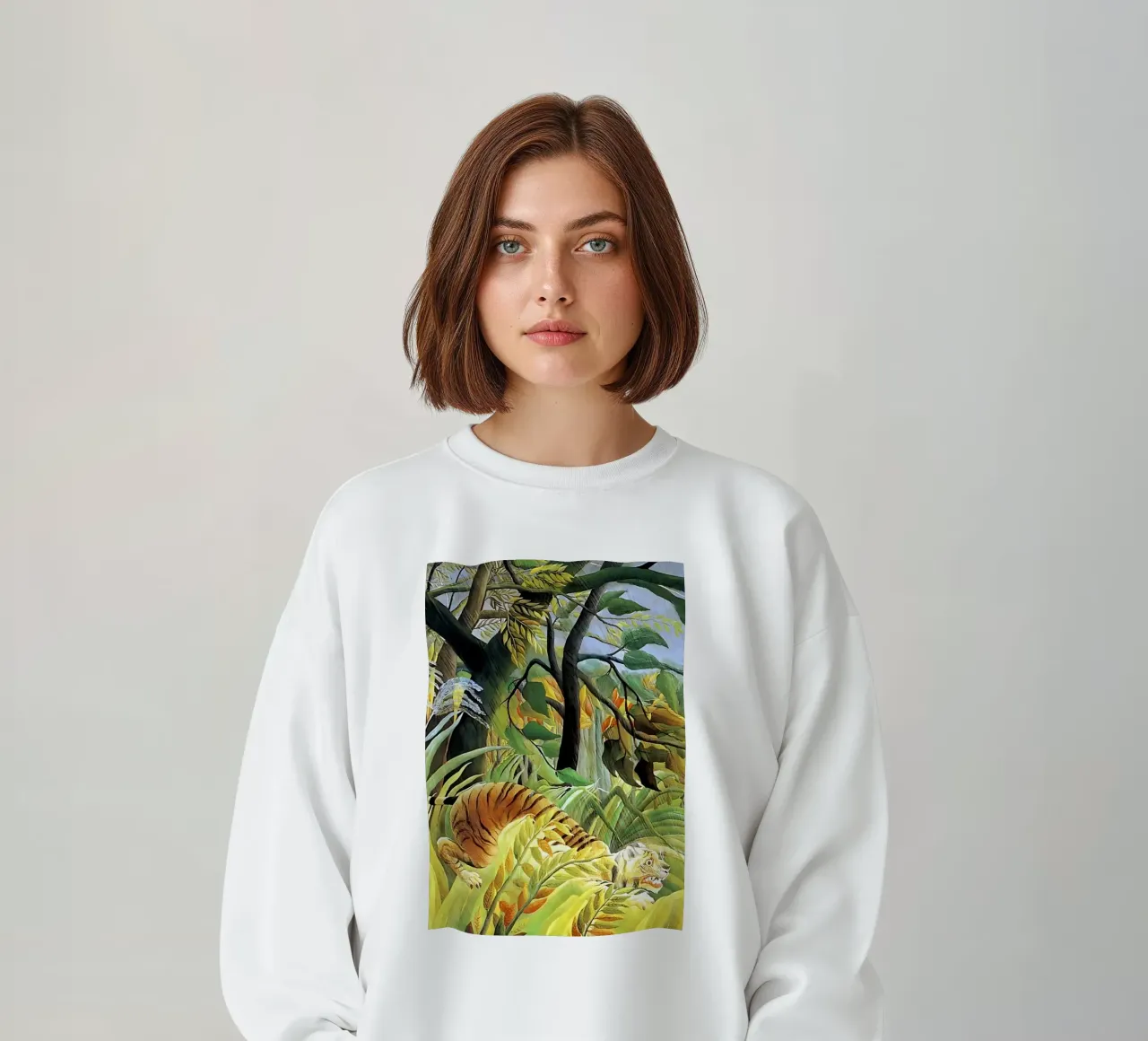 Tigre in una tempesta tropicale di Henri Rousseau felpa da tokovictory
