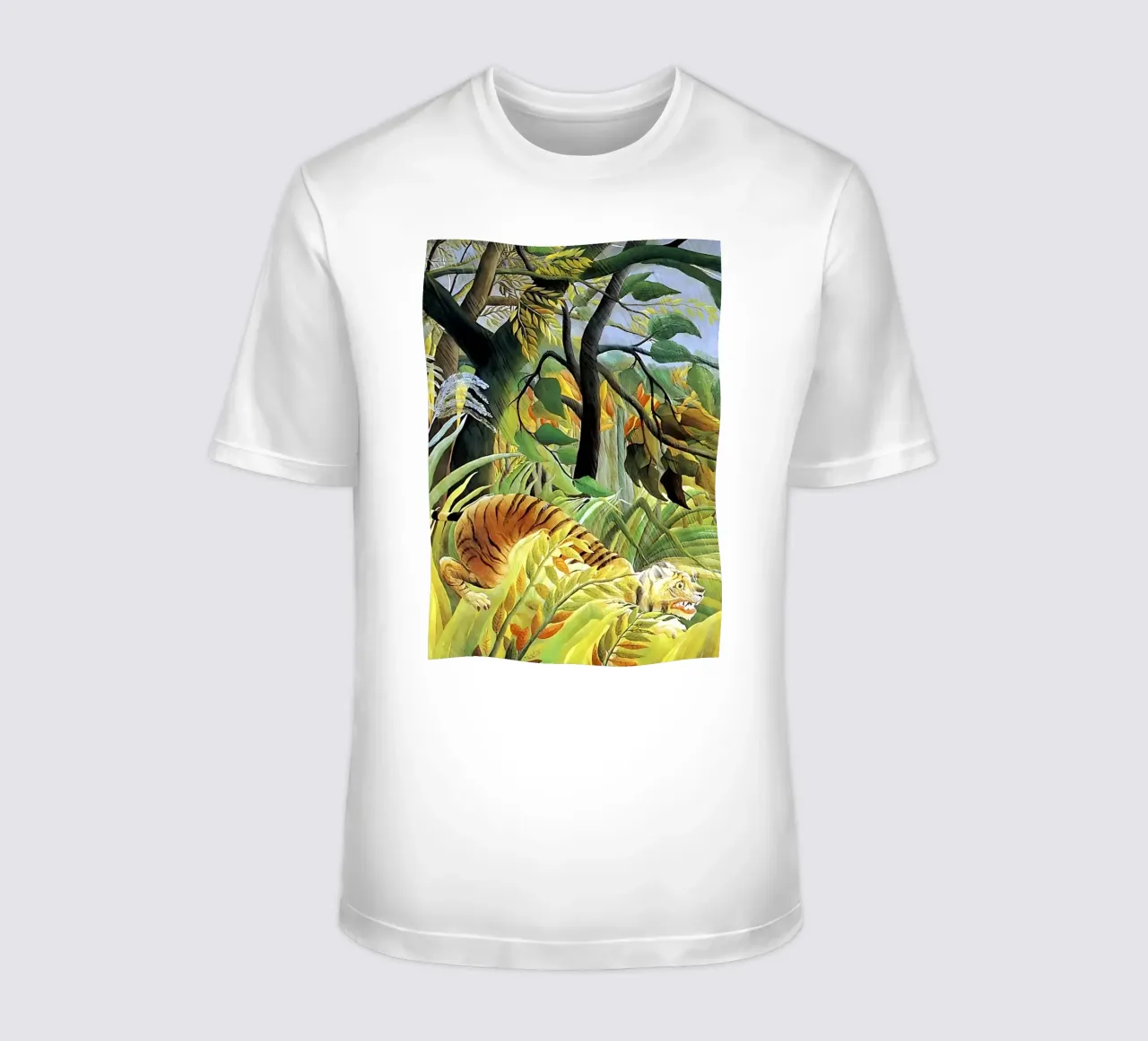 Tigre in una tempesta tropicale di Henri Rousseau t-shirt da tokovictory