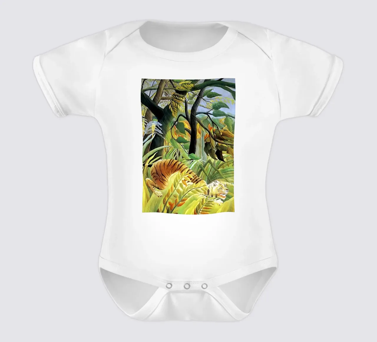 Tigre in una tempesta tropicale di Henri Rousseau body neonato maniche corte da tokovictory