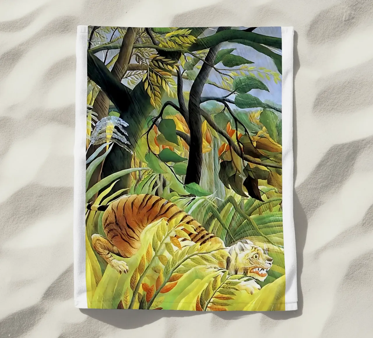 Tigre in una tempesta tropicale di Henri Rousseau telo mare da tokovictory