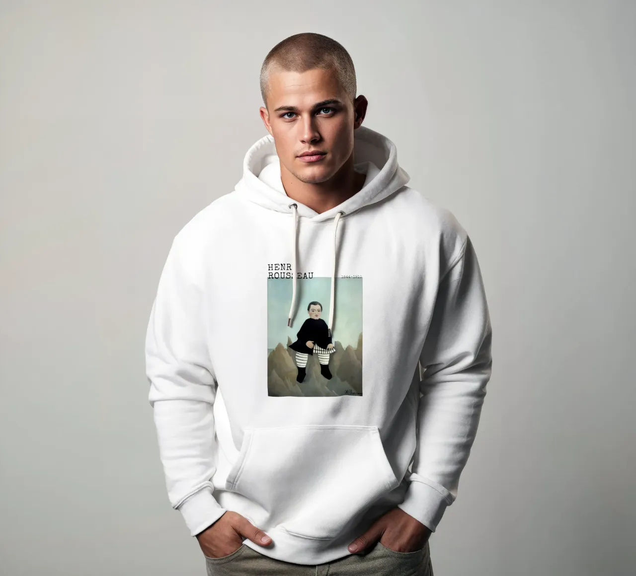 Ragazzo sulle rocce di Henri Rousseau felpa con cappuccio da tokovictory