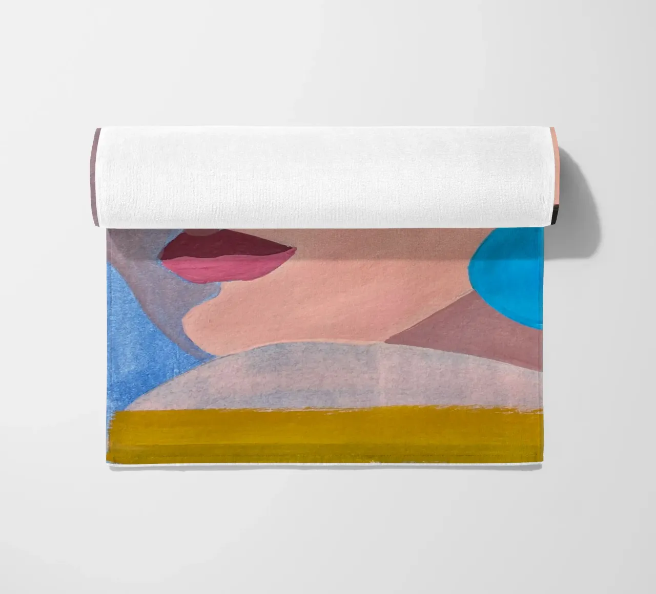 Portrait Blue Earring beach towel by Isabel Junghans-Bichler