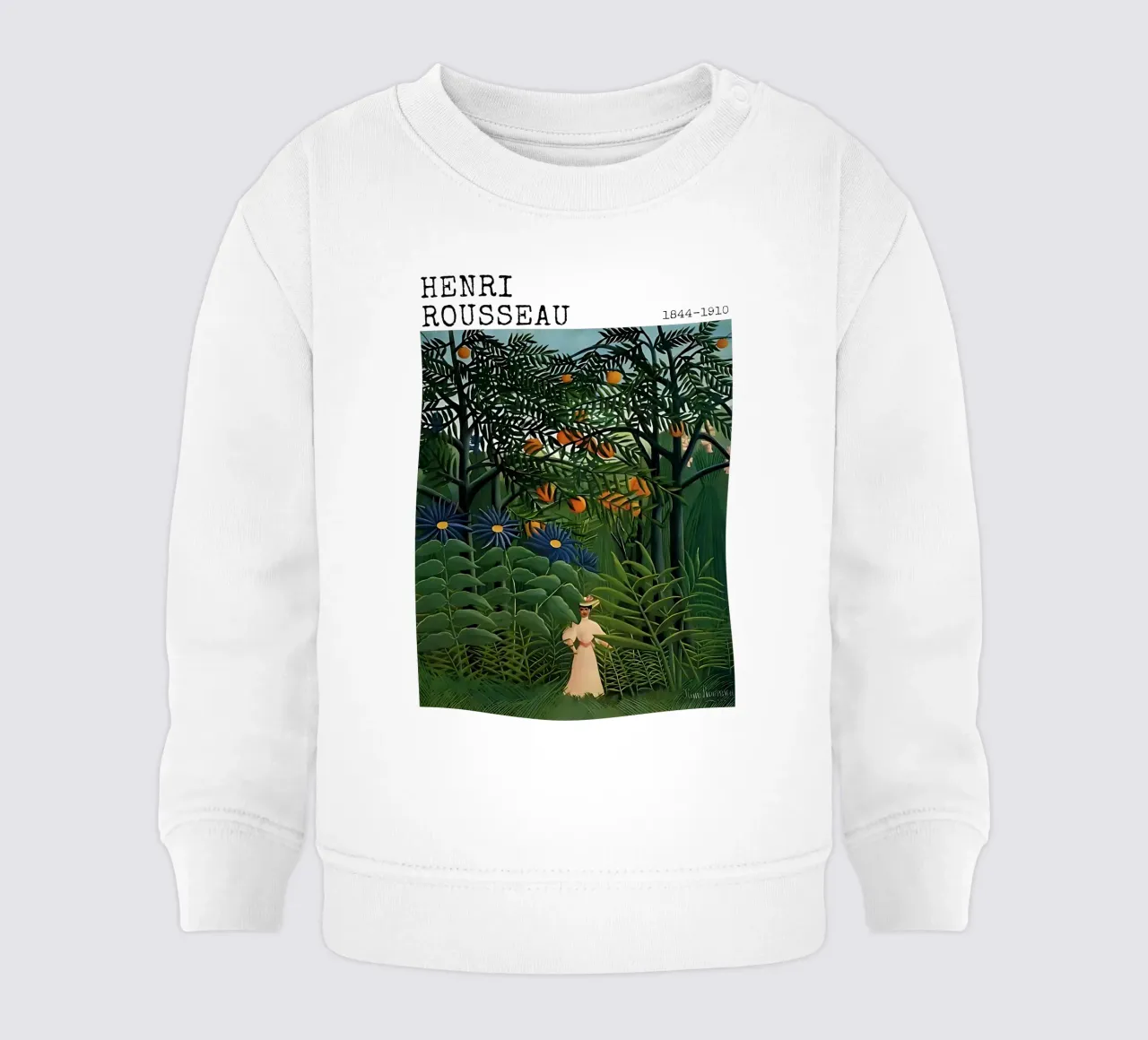 Donna che cammina in una foresta esotica di Henri Rousseau felpa neonato da tokovictory