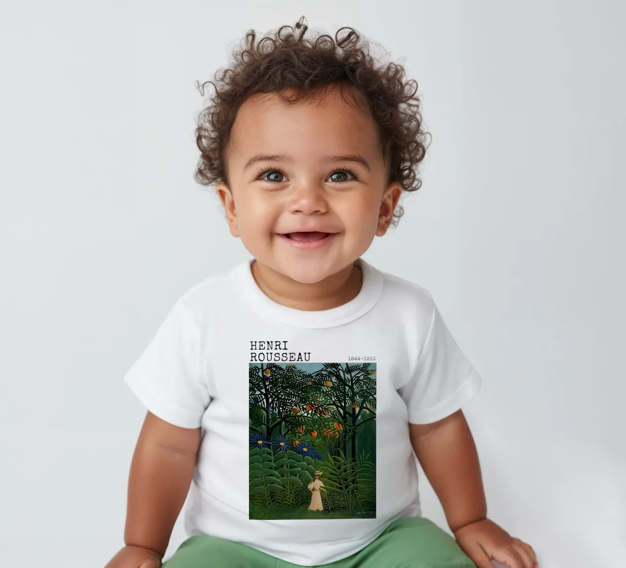 Donna che cammina in una foresta esotica di Henri Rousseau maglietta neonato da tokovictory
