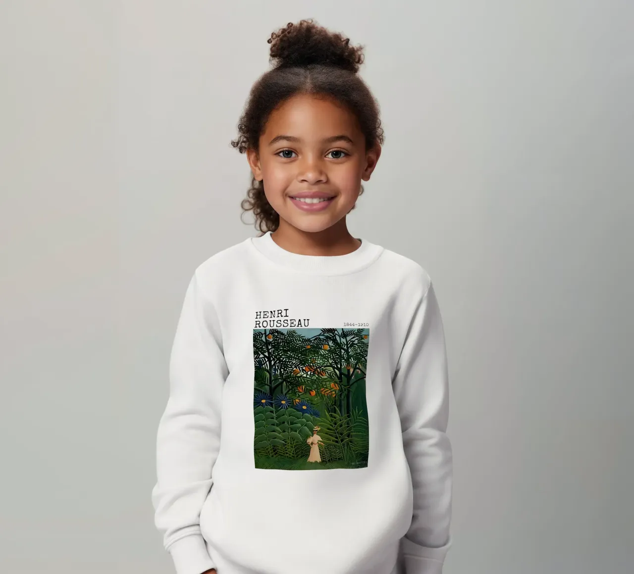 Donna che cammina in una foresta esotica di Henri Rousseau felpa bambino da tokovictory