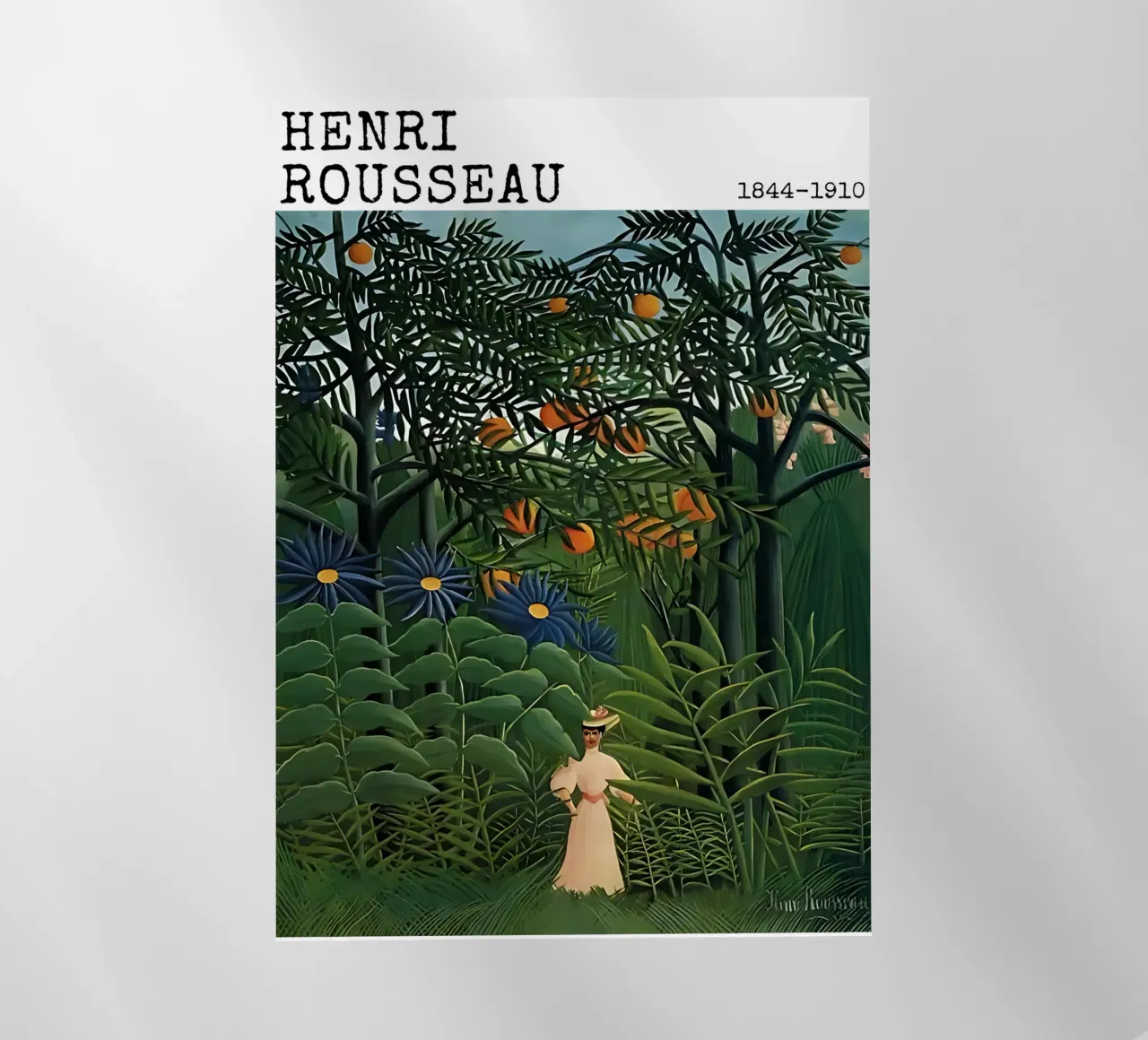 Donna che cammina in una foresta esotica di Henri Rousseau pellicola backlit da tokovictory