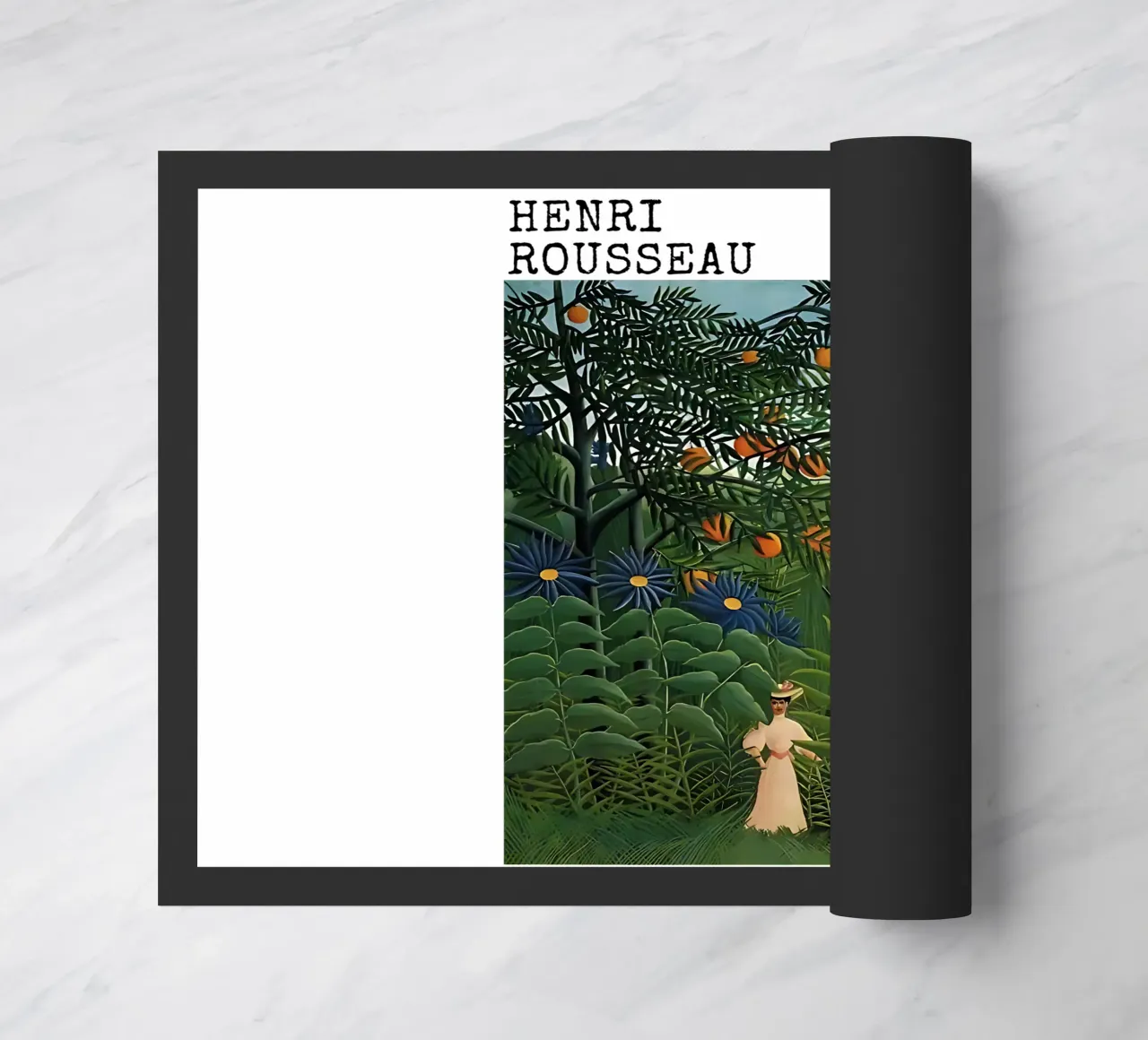 Donna che cammina in una foresta esotica di Henri Rousseau zerbino da tokovictory