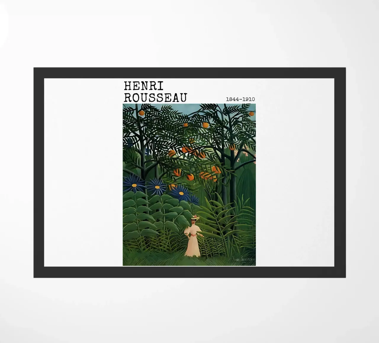 Donna che cammina in una foresta esotica di Henri Rousseau zerbino da tokovictory