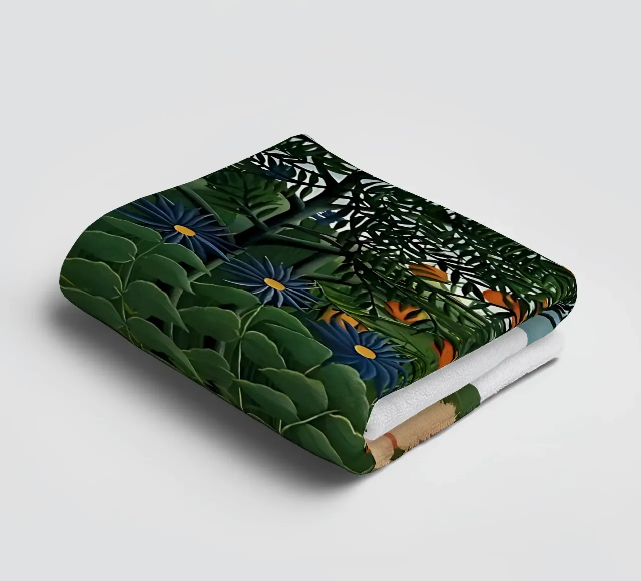 Donna che cammina in una foresta esotica di Henri Rousseau asciugamano da bagno da tokovictory