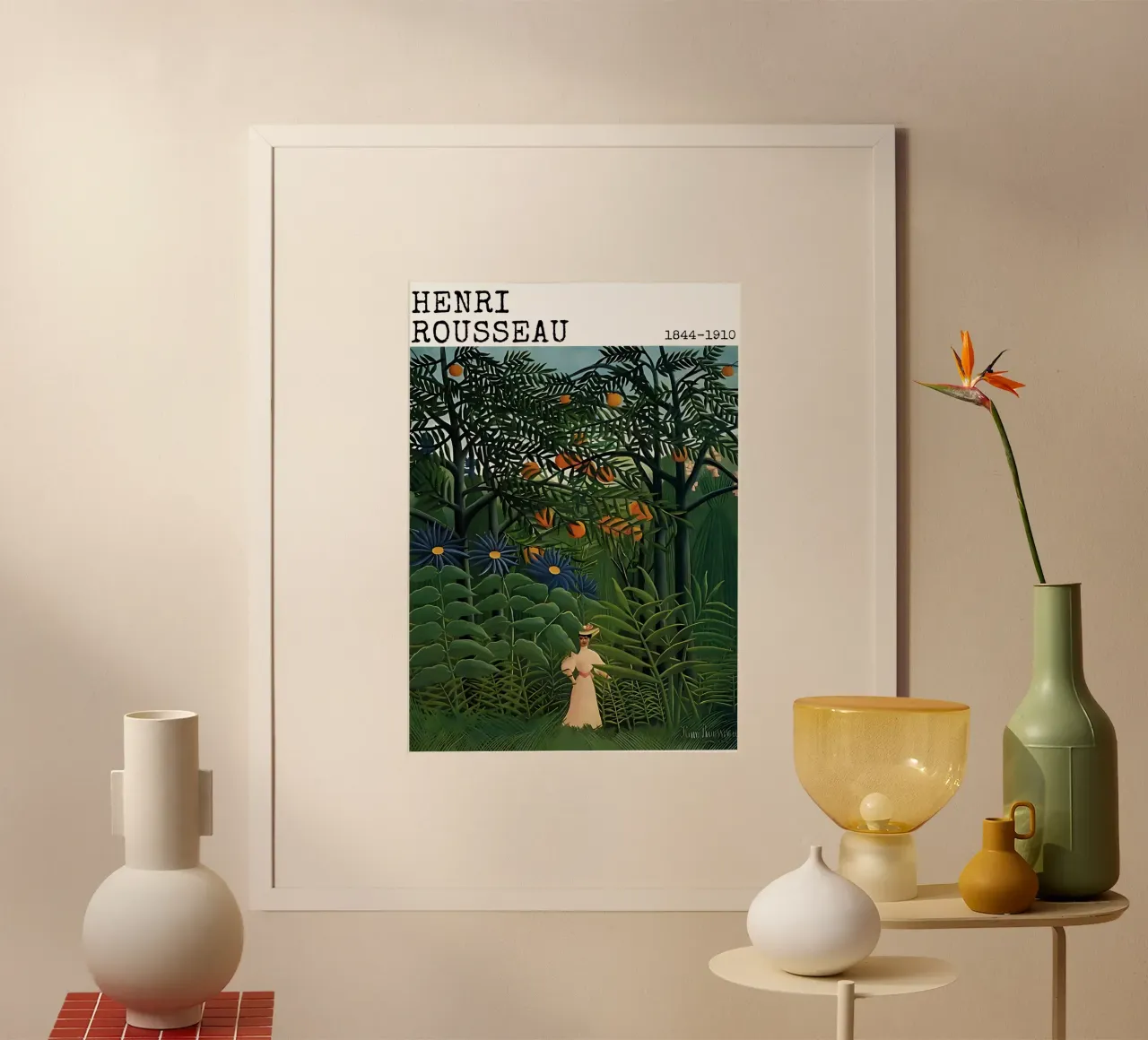 Donna che cammina in una foresta esotica di Henri Rousseau carta hahnemühle da tokovictory