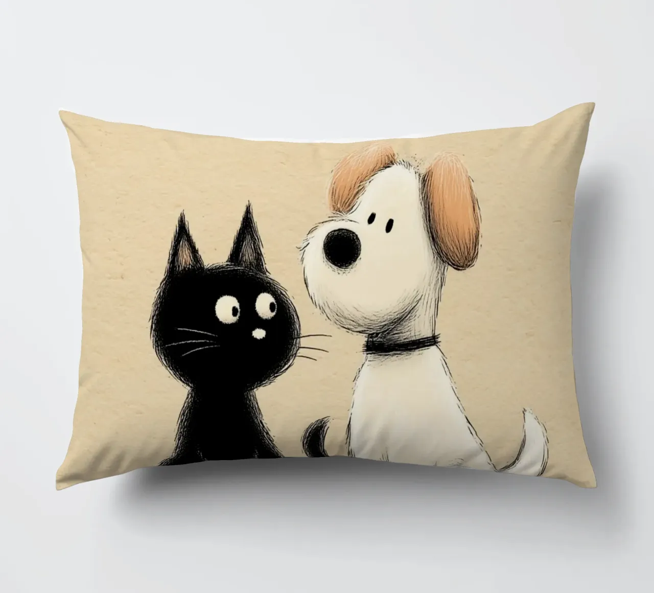 Cane e gatto cuscino da Carinaprint