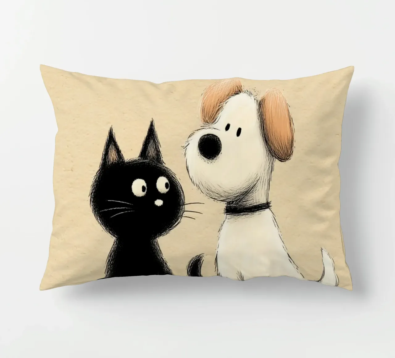Cane e gatto cuscino da Carinaprint