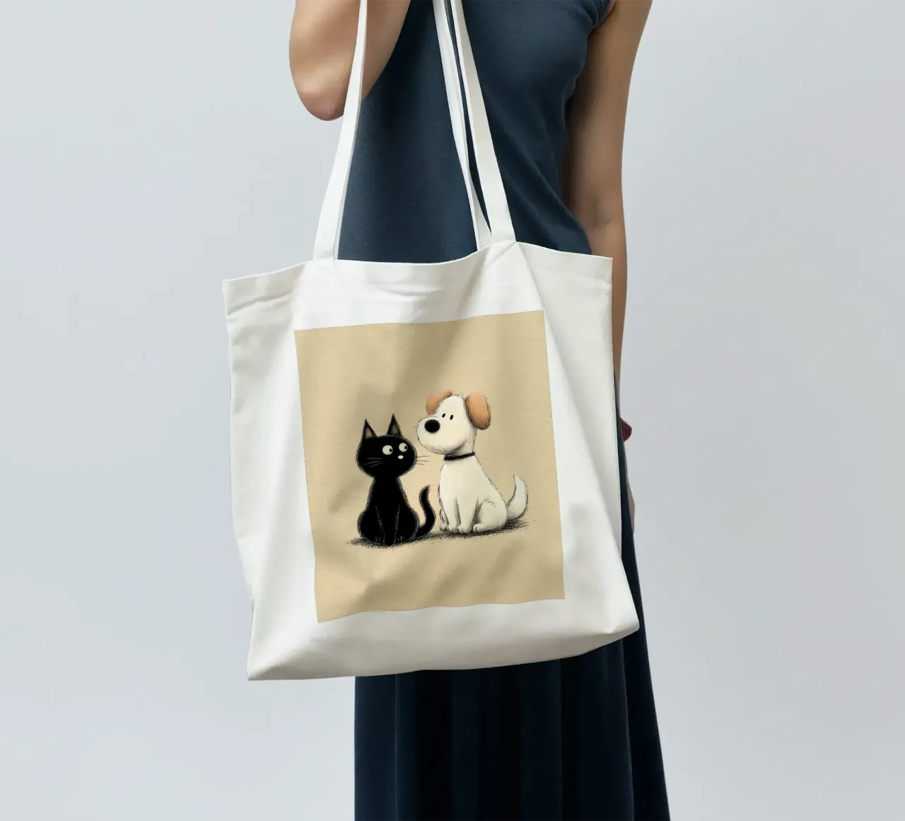Dog and cat tote bag by Carinaprint