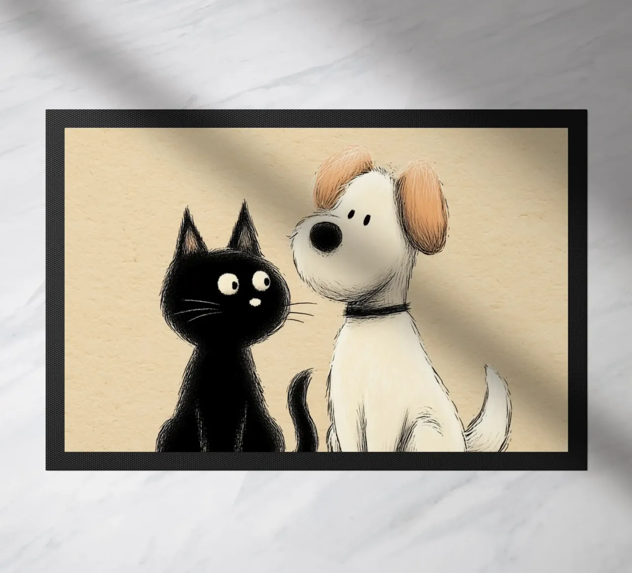 Cane e gatto zerbino da Carinaprint