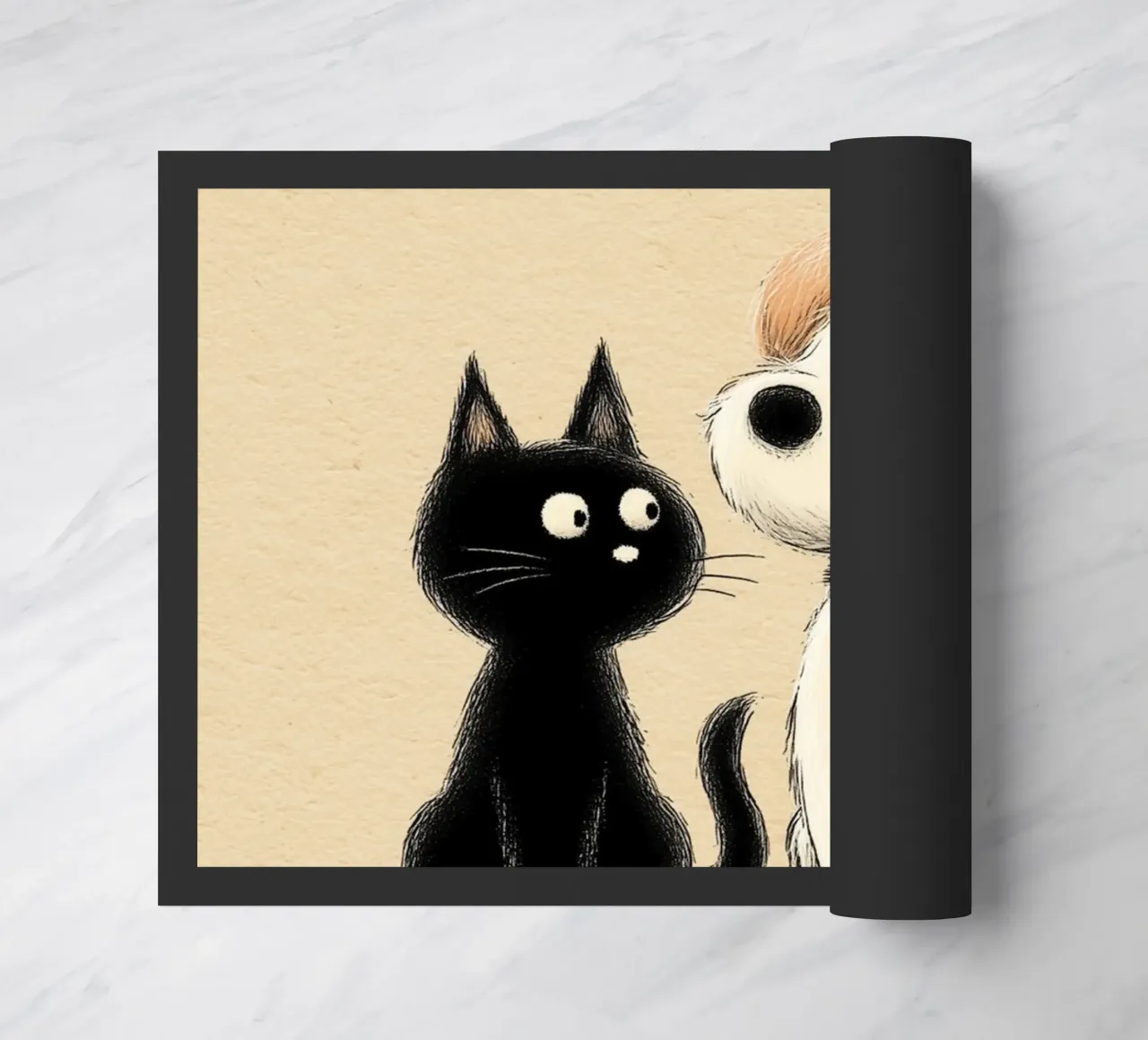 Cane e gatto zerbino da Carinaprint