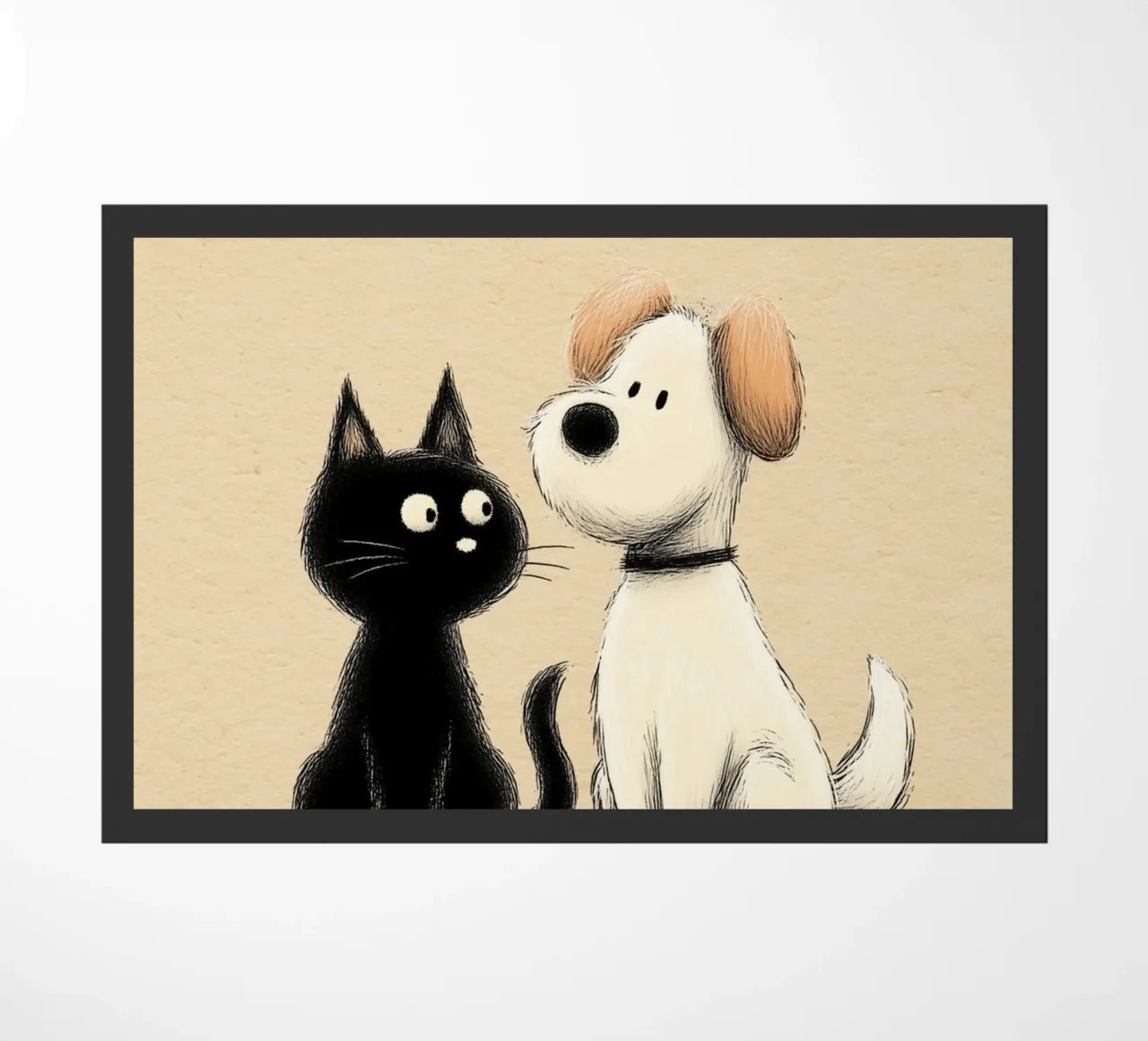 Cane e gatto zerbino da Carinaprint