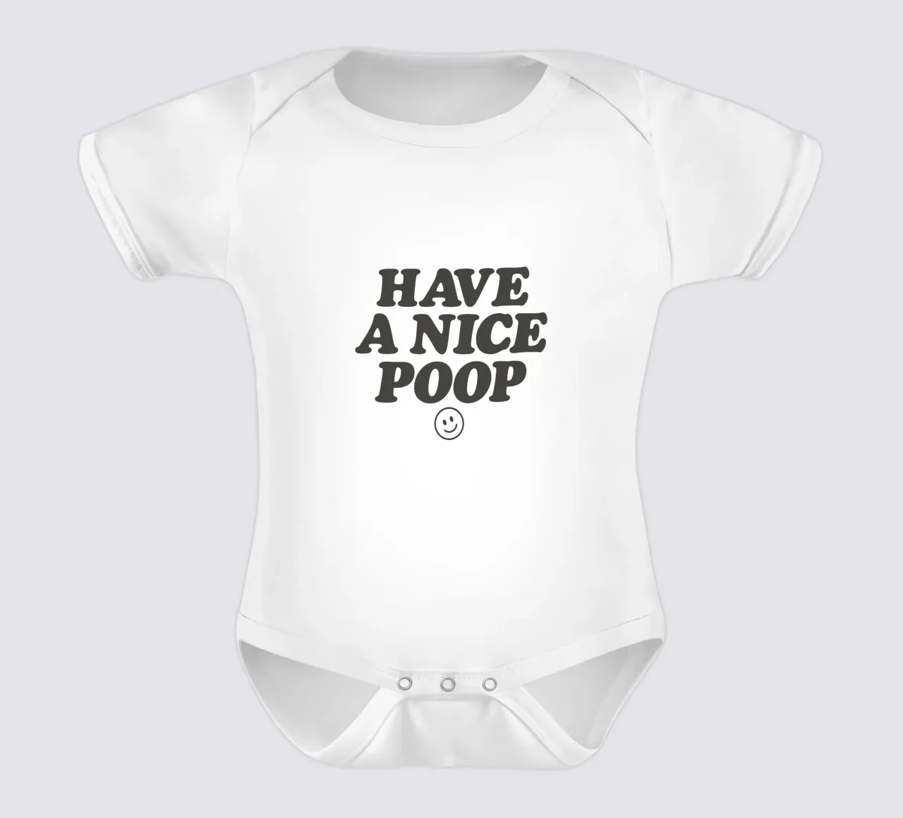 Cheeky Have a Nice Poop Grappige Badkamer Roze Kunstdruk babyrompertje korte mouwen van THE MOTIVATED TYPE