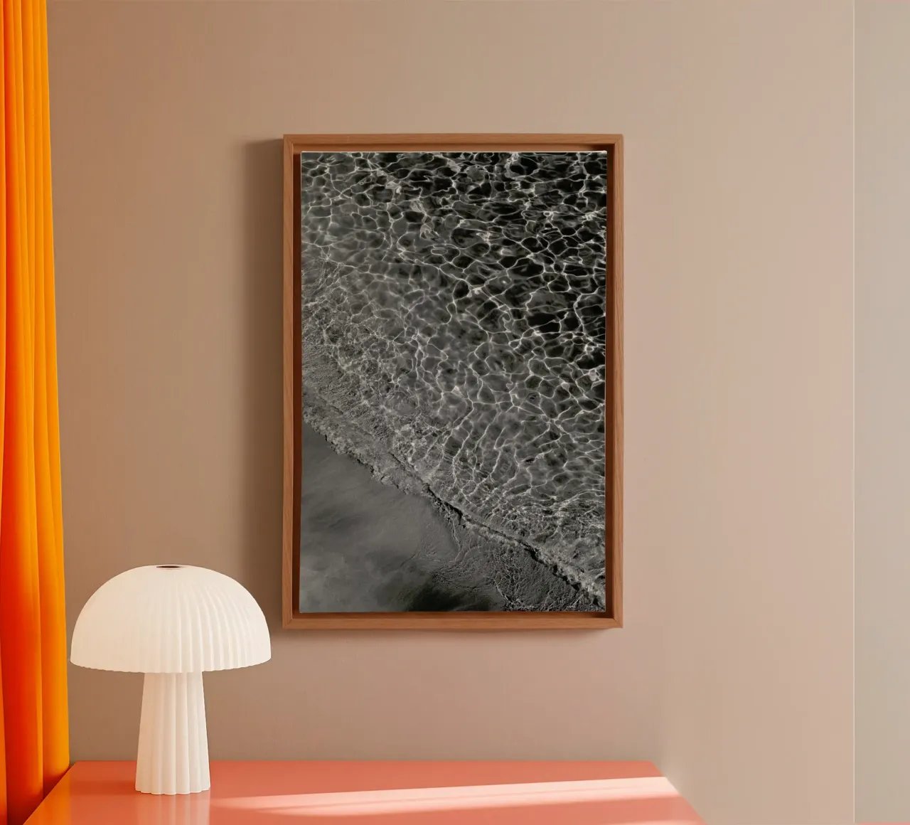 Where Sand And Water Meet Black&white Edition tela con Cornice a cassetta da Studio Nahili