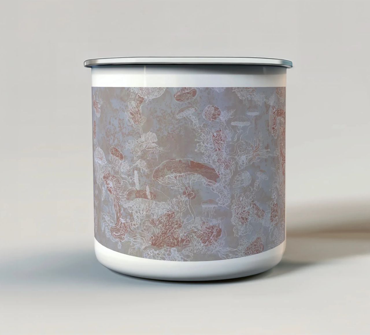 poltiglia grigia tazza in smalto da Giulio Iurissevich