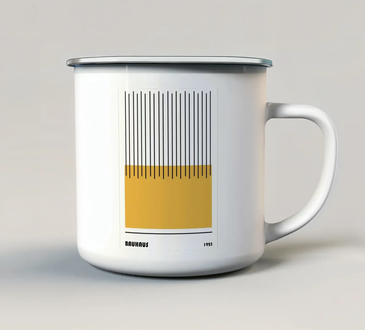 Composizione di linee Bauhaus tazza in smalto da Casa Calm