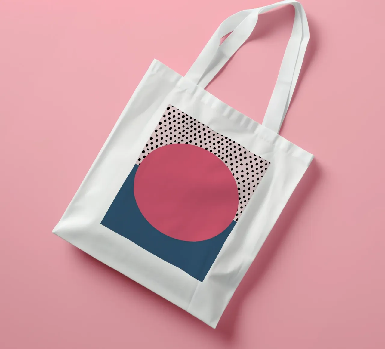 Bauhaus Pop - Large circle with pattern background tote bag by Casa Calm