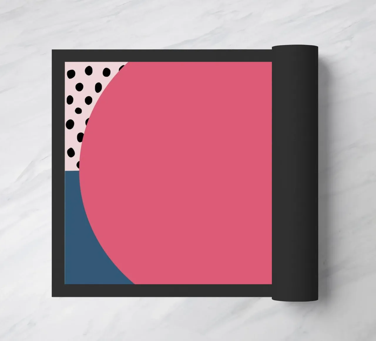 Bauhaus Pop - Large circle with pattern background doormat by Casa Calm
