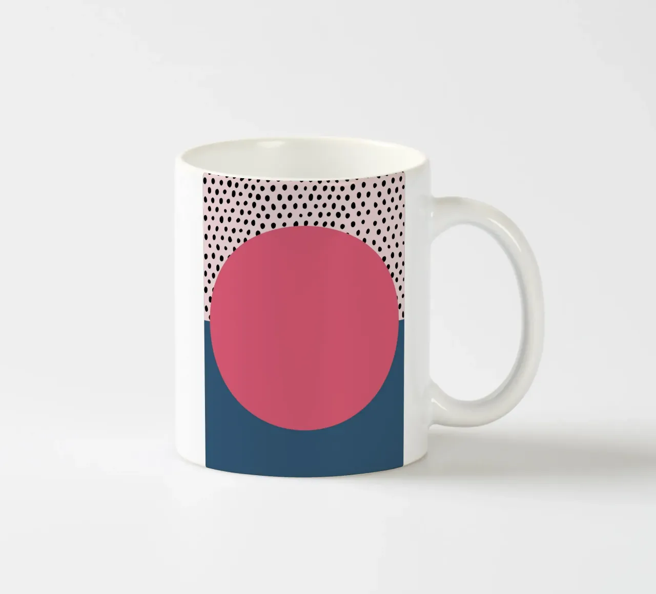 Bauhaus Pop - Large circle with pattern background ceramic mug by Casa Calm