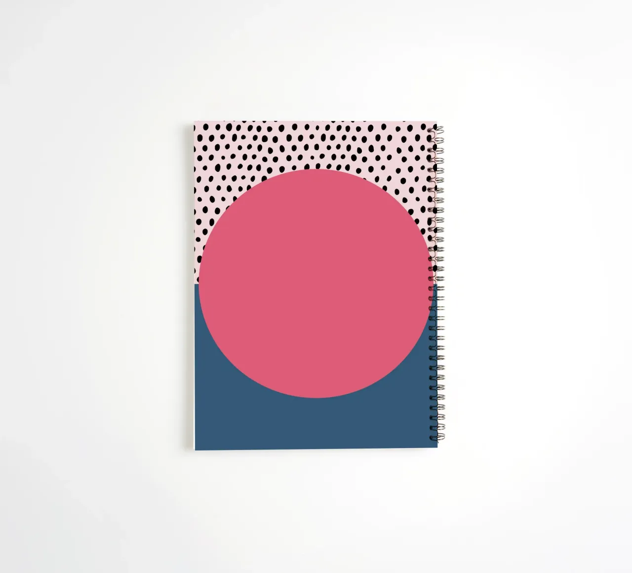 Bauhaus Pop - Large circle with pattern background spiral notebook by Casa Calm