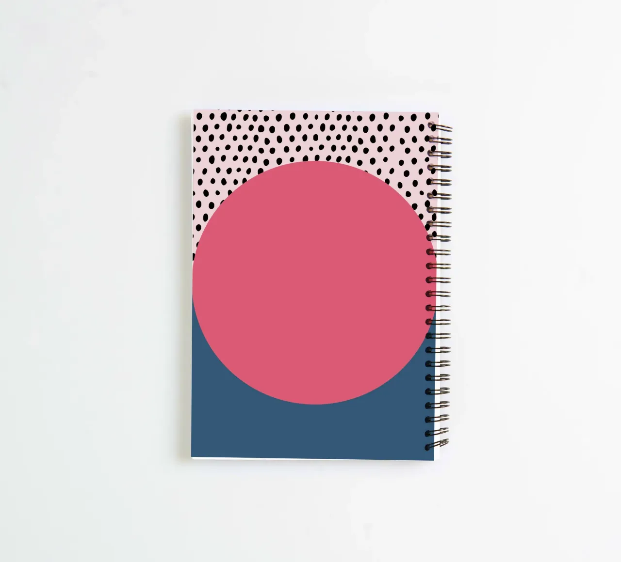 Bauhaus Pop - Large circle with pattern background spiral notebook by Casa Calm