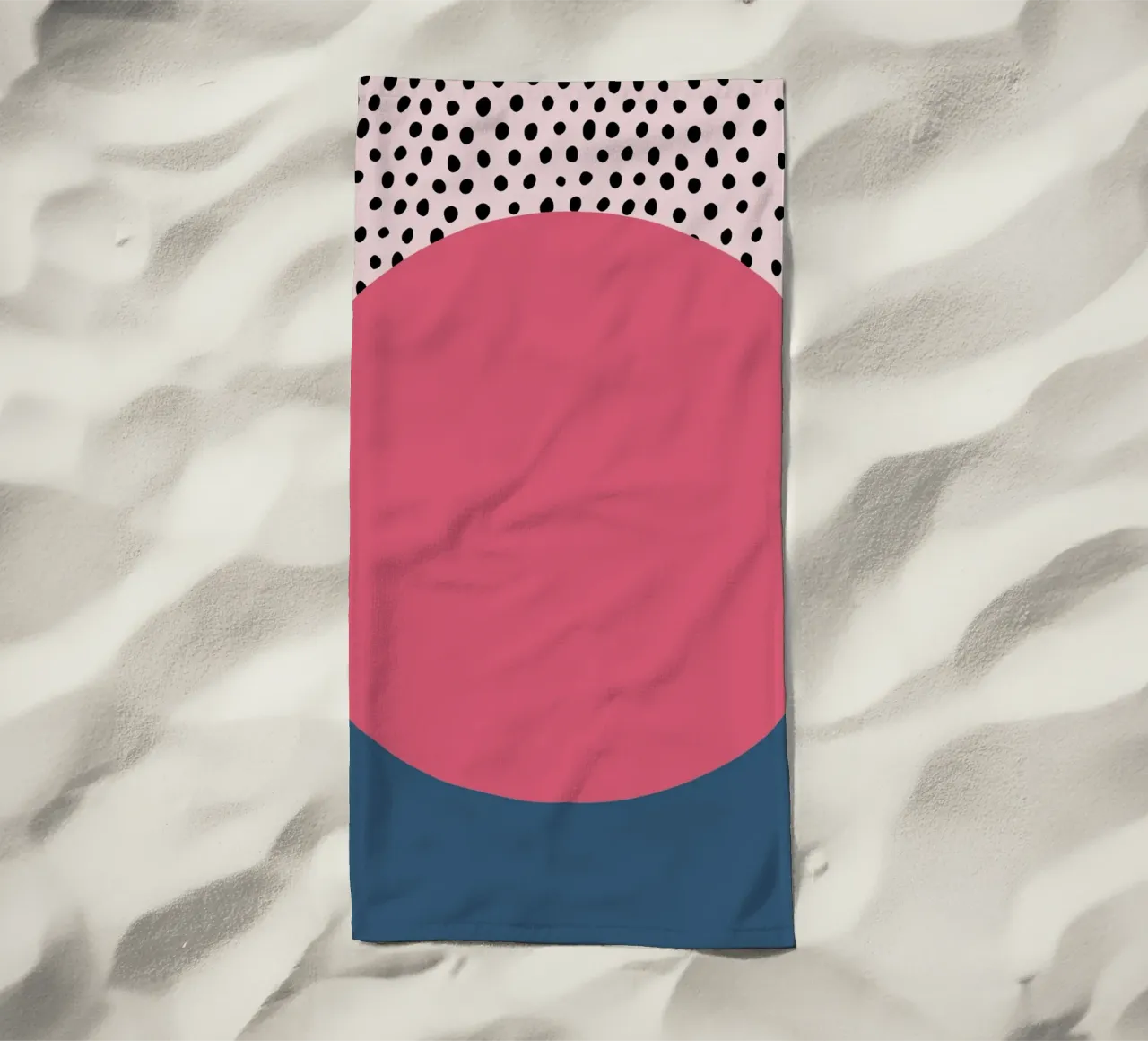 Bauhaus Pop - Large circle with pattern background beach towel by Casa Calm