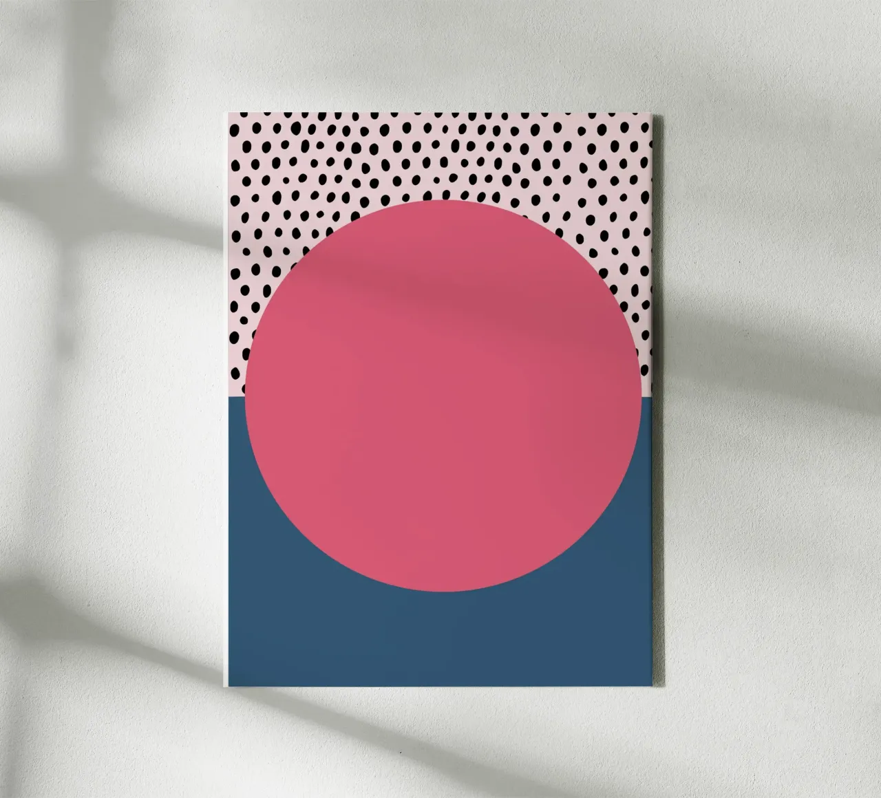 Bauhaus Pop - Large circle with pattern background canvas with Floater frame by Casa Calm