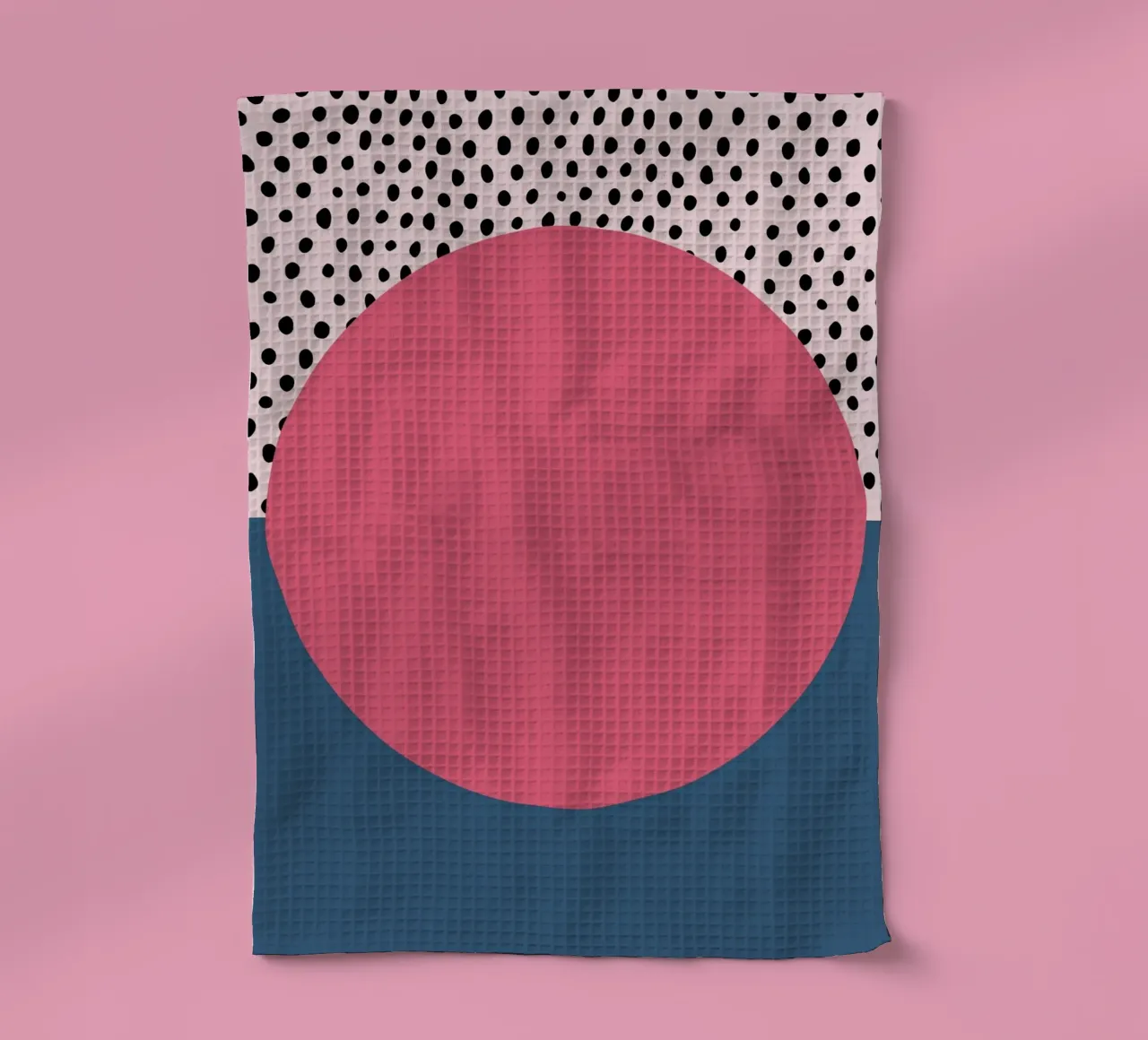 Bauhaus Pop - Large circle with pattern background tea towel by Casa Calm