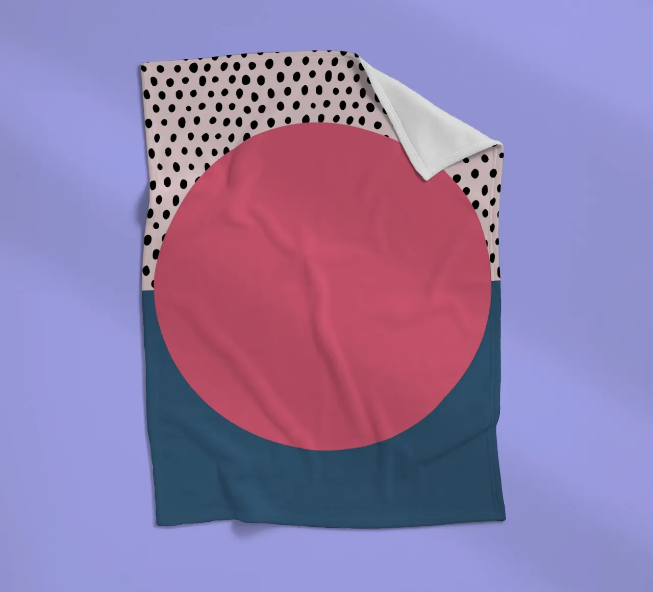 Bauhaus Pop - Large circle with pattern background fleece blanket by Casa Calm