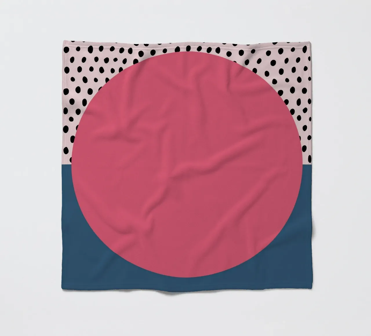 Bauhaus Pop - Large circle with pattern background fleece blanket by Casa Calm