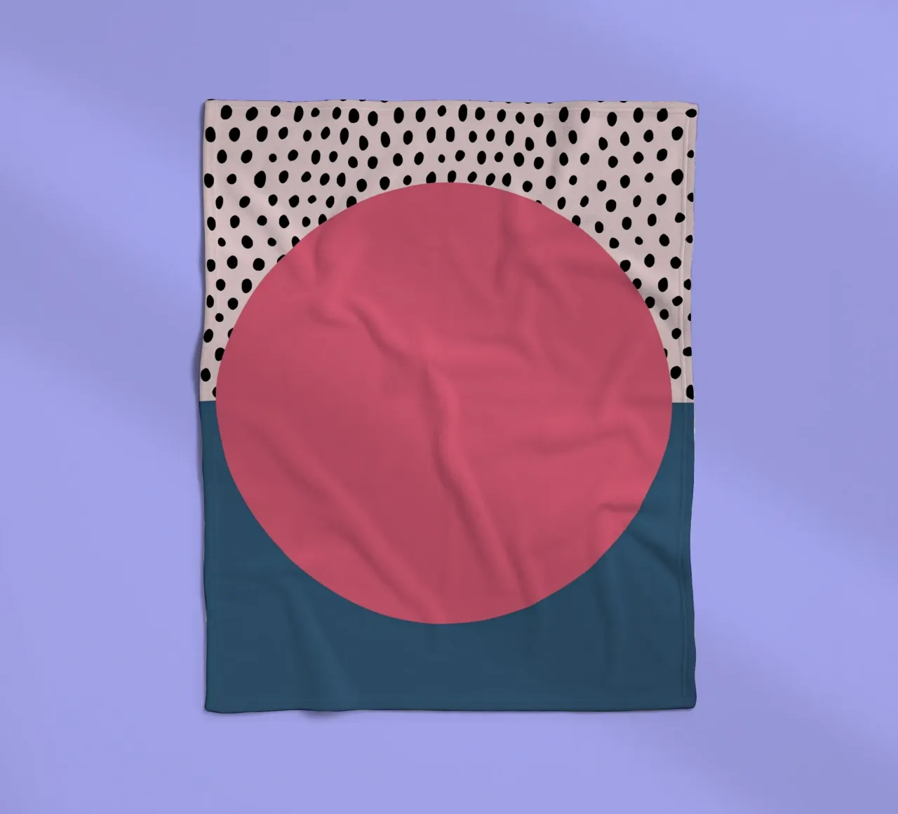 Bauhaus Pop - Large circle with pattern background fleece blanket by Casa Calm