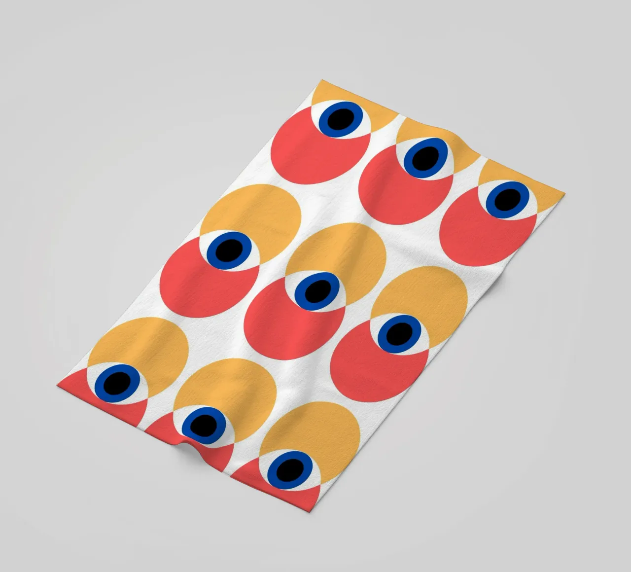 Patrón Bauhaus: ojos y círculos en colores vivos toalla de playa de Casa Calm
