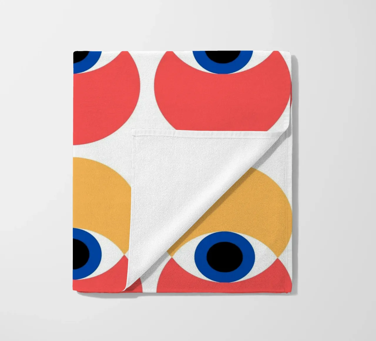 Patrón Bauhaus: ojos y círculos en colores vivos toalla de playa de Casa Calm