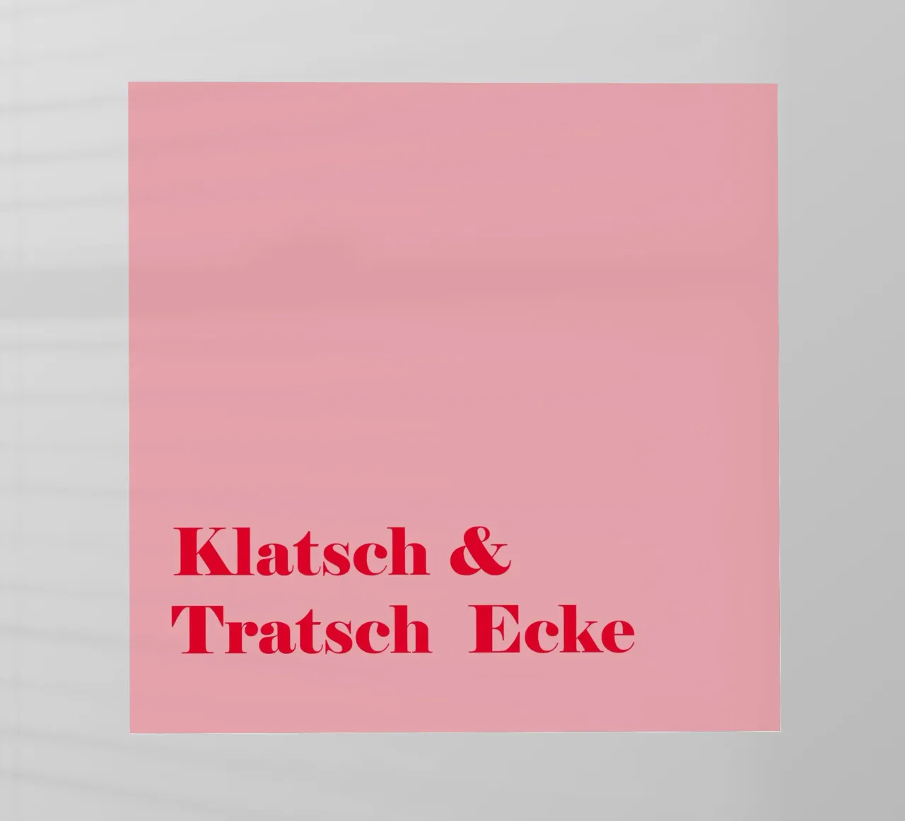 Gossip corner in raspberry red on pink for summer backlit film by Stilrausch